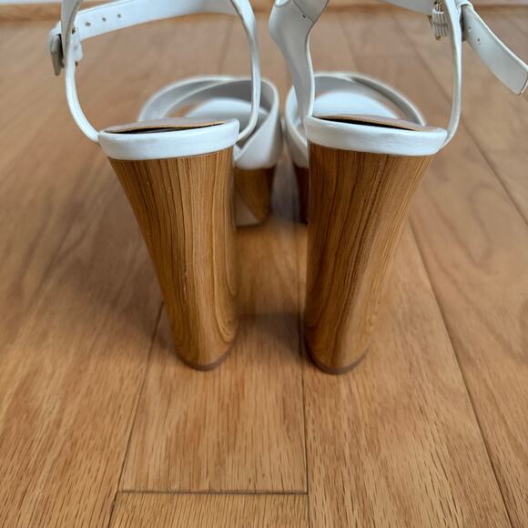 Aldo sz 6 white chunky cottagecore boho platform heels - Picture 4 of 7